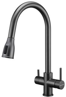 Смеситель для кухни Paulmark Lange La214212-GM воронёная сталь